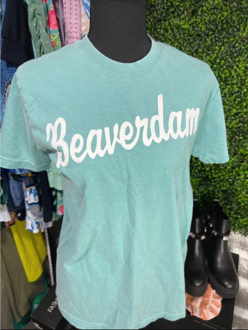 Comfort Colors Aqua Beaverdam Script Tee